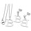 Set šperků s písmenem B – náhrdelník 450x1.6mm a náušnice 17x12mm, stříbrná barva, elegantní design.