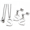 Set šperků ELEGANTNÍ S - náhrdelník s přívěskem a náušnice, rozměry: N: 450x1.6mm, P: 17x10mm.