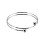 Náramek s dvojitým kroužkem a kulatými perlami, stříbrný, 60x2mm, 12g