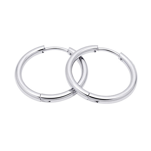 Ocelové náušnice - Kruhy - 20 x 2 mm