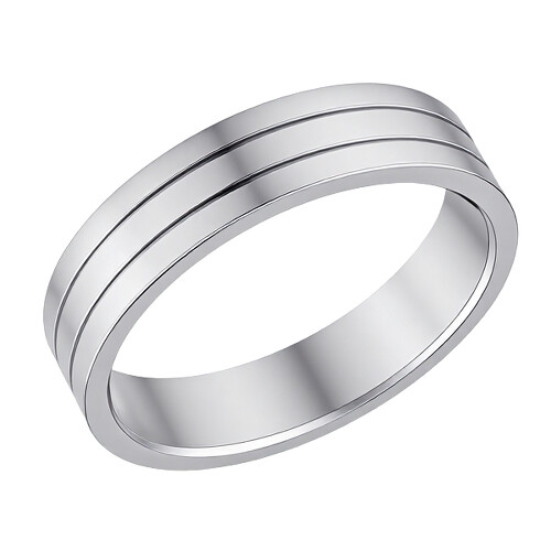 Ocelový prsten, dvě malé drážky