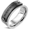 Ocelový prsten s nápisem Two Hearts Become One