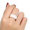 Keramický dvoubarevný prsten - žlutá a bílá - 6 mm
