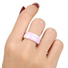Keramický dvoubarevný prsten - růžová a bílá - 6 mm