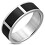 Černý PVD prsten se stříbrným lemem