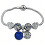 Náramek s modrými a stříbrnými korálky, 14mm, délka 180mm, šířka 3mm, hmotnost 26.7g.