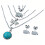 Set šperků s tyrkysovým přívěskem a sloními náušnicemi, náhrdelník 420 mm, přívěsek 14x14 mm, náušnice 6x10 mm