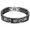 Náramek z oceli s moderním designem, délka 215 mm, šířka 15 mm, hmotnost 62 g.