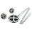 Ocelový set s přívěskem a náušnicemi ve tvaru čtyřlístku, průměr přívěsku 28 mm, průměr náušnic 28 mm.