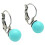 Náušnice s tyrkysovými perličkami, průměr 18 mm, výška 8 mm, pár.