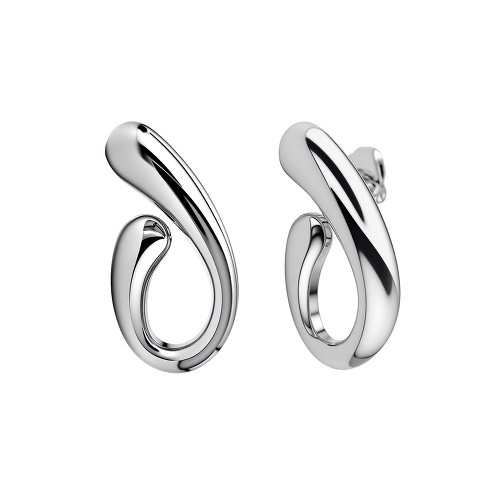 Elegantní lesklé ocelové náušnice "Vlnka"