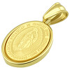 Přívěsek s motivem Panny Marie, oválný design, zlatá barva, elegantní a duchovní šperk, 6.9 g.