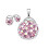 Set šperků s růžovými krystaly – náušnice 17x14mm, přívěsek 37x32mm, váha 32g