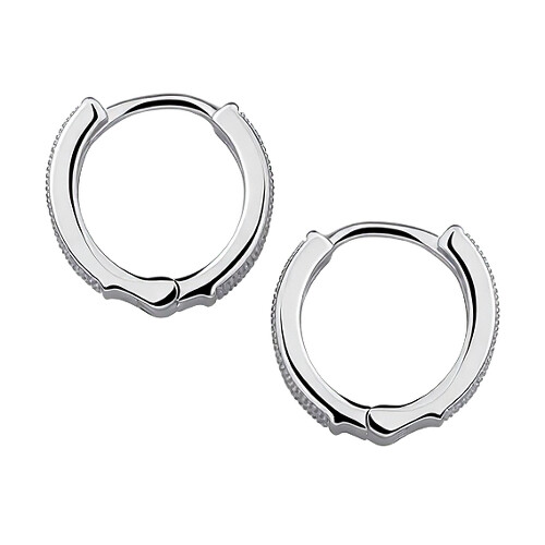 Kloubové náušnice s drobnými zirkony - Stříbro 925/1000 - Rhodiované