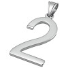Přívěsek ve tvaru čísla 2 s rozměry 34.5 x 16.5 mm, stříbrná barva, 4 g.