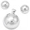 Set stříbrných kulatých šperků: přívěsek a náušnice, elegantní design, lesklý povrch, ideální pro každodenní nošení.