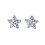 Náušnice hvězdy s krystaly, 8x8 mm, stříbrná barva, elegantní design pro každodenní nošení.