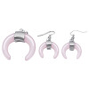 Set šperků s růžovými přívěsky a náušnicemi – přívěsek 36x34 mm, náušnice 23x20 mm, stříbrná barva.