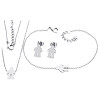 Set šperků MUŽSKÉ SILUETY - náhrdelník 420mm, náramek 180mm, přívěsek 12x8mm, náušnice 12x8mm, stříbrná barva.